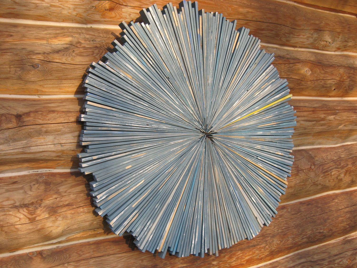 Distressed Rustic Wood Wall Art Sculpture Abstract