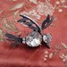 Vintage Figural Brooch Crystal Bird - Avant Garde Style - Silvery Pewter Tone
