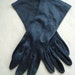 Antique Ladies Gloves, Navy Blue - Satin - Ladies- Women - Wedding - Size 7