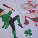 Adorable Pair of Vintage Hand Painted Irish Dancer Pillow Cases