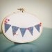 Embroidery hoop denim bunting home decor