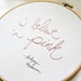 Handstitched quote - I believe in pink