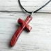Mens Jewelry - Cross Necklace from Brazilian Purpleheart Wood