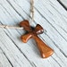 Wood Cross Pendant - Brazilian Tigerwood - Mens Jewelry