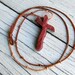 Wood Cross Jewelry - Brazilian Purpleheart - Hand Crafted Necklace