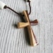 Mens Cross Pendant - Walnut & Maple Hardwoods - Necklaces for Men