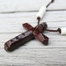 Mens Cross Jewelry - Australian Jarrah - Hand Crafted Cross Necklace