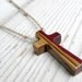 Wooden Cross Pendant - Brazilian Purpleheart & African Zebrawood