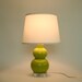Green Ceramic Double Bubble Lamp with White Shade