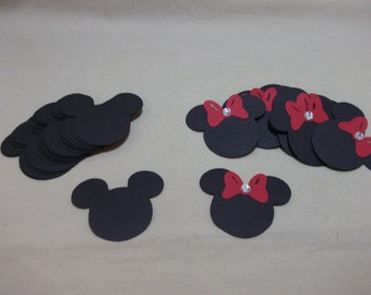 Mickey & Minnie Mouse Heads-Embellishments/Die Cuts