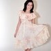 1980's Dress VICKY VAUGHN Off Shoulder Floral