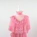 Vintage Lace Prom Dress - 1970s Pink Bohemian - Small