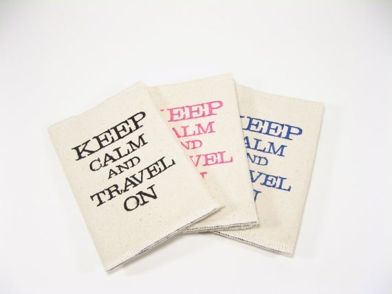 Keep calm and travel on passport cover