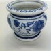Vintage small bowl planter / blue and white porcelain planter
