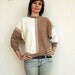 Vintage batwing pullover/sweater, small medium - coffee and cream . . . . . . . "Like" our fb page for 10% discount