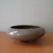 Vintage Haeger Round Low Vase, Bowl, Grey/Taupe Glaze, Asian style, Ikebana