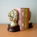 Hollywood Regency Brass Lion Head Bookends