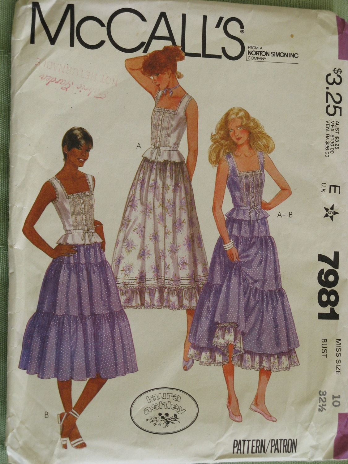 Vintage Laura Ashley Sewing Pattern Misses Chemise Style Top