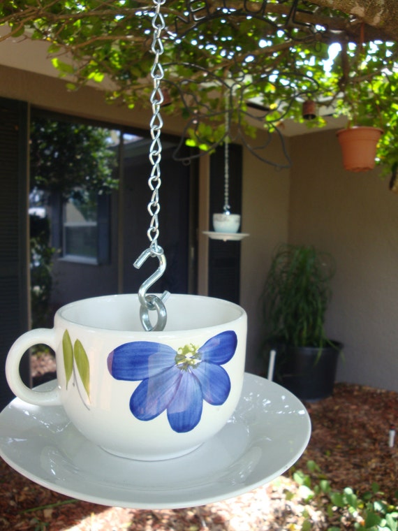 Hanging Teacup Bird Feeder