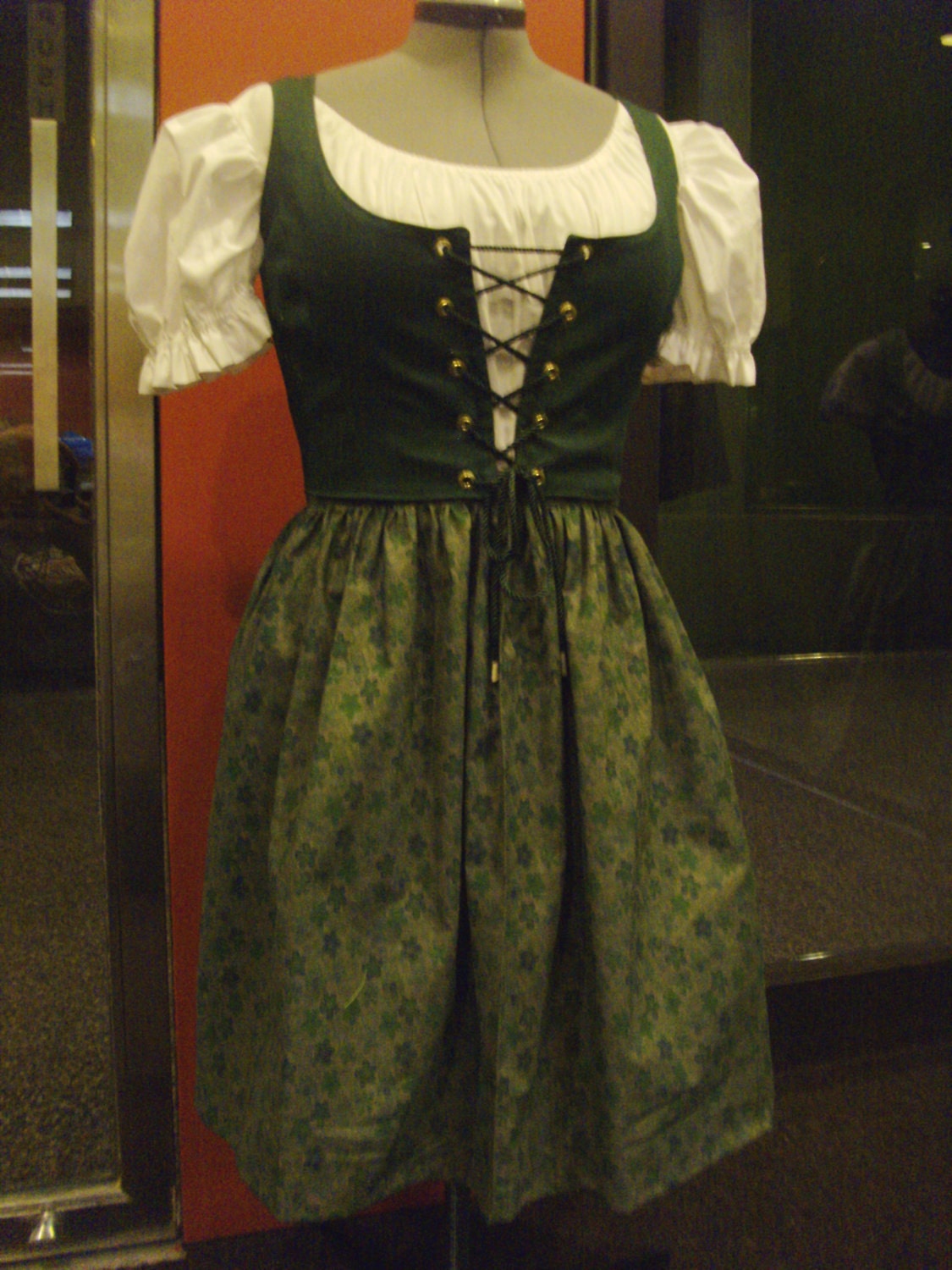 green dirndl  traditional german peasant dress