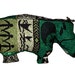 Hippo Pillow - Green African Design
