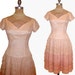 BIRTHDAY CAKE Vintage 1950s Peaches and Cream Ombre Lace Ruffles Dress with Tulle size Small