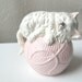 Vintage Sleeping Cat Planter on Ball of Pink Yarn Wool