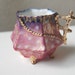 Beautiful Vintage Pink Purple Gold Hand Painted 4 legged Cup
