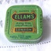 Vintage English Square Typewriter Ribbon Tin Ellams Collectible Art Deco Green