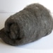 Kainuu Grey Finnsheep Wool, dark grey, carded batt, 100 g, 3.5 oz