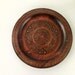 Vintage wooden wall hanging plate in folk style 70s