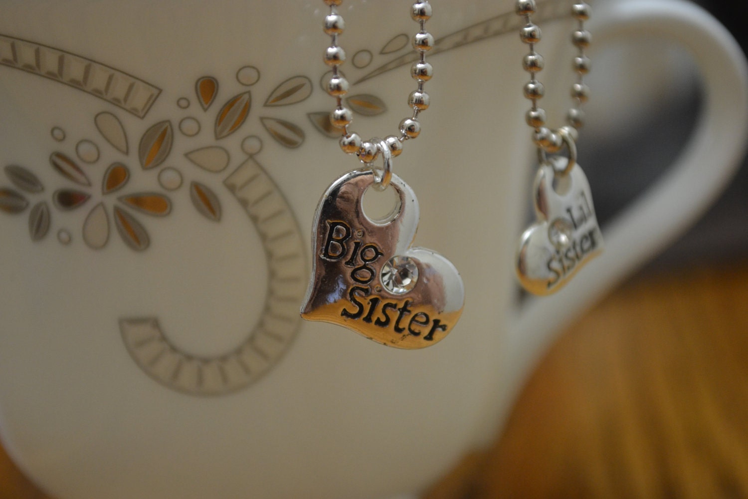 Big Sister/Little Sister Charm Necklace Set