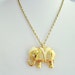 Vintage gold necklace, Circus Elephant Pin-Pendant of "Ivory and Diamonds", elephant brooch, elephant pendant, piece...