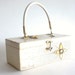 RESERVED FOR JO - Enid Collins Wooden Purse - Box Purse - Star Dust - 1960s Vintage - White Wash -Wedding Card Box