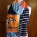UPCYCLED t-shirt scarf... Detroit Tigers... orange white blue