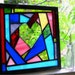 Stained Glass Heart Window Panel Suncatcher by lightningbugglass