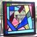 Stained Glass Heart Window Panel Suncatcher by lightningbugglass