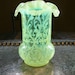 Vintage 1800s Celery Vase Northwood Yellow Opalescent Spanish Lace