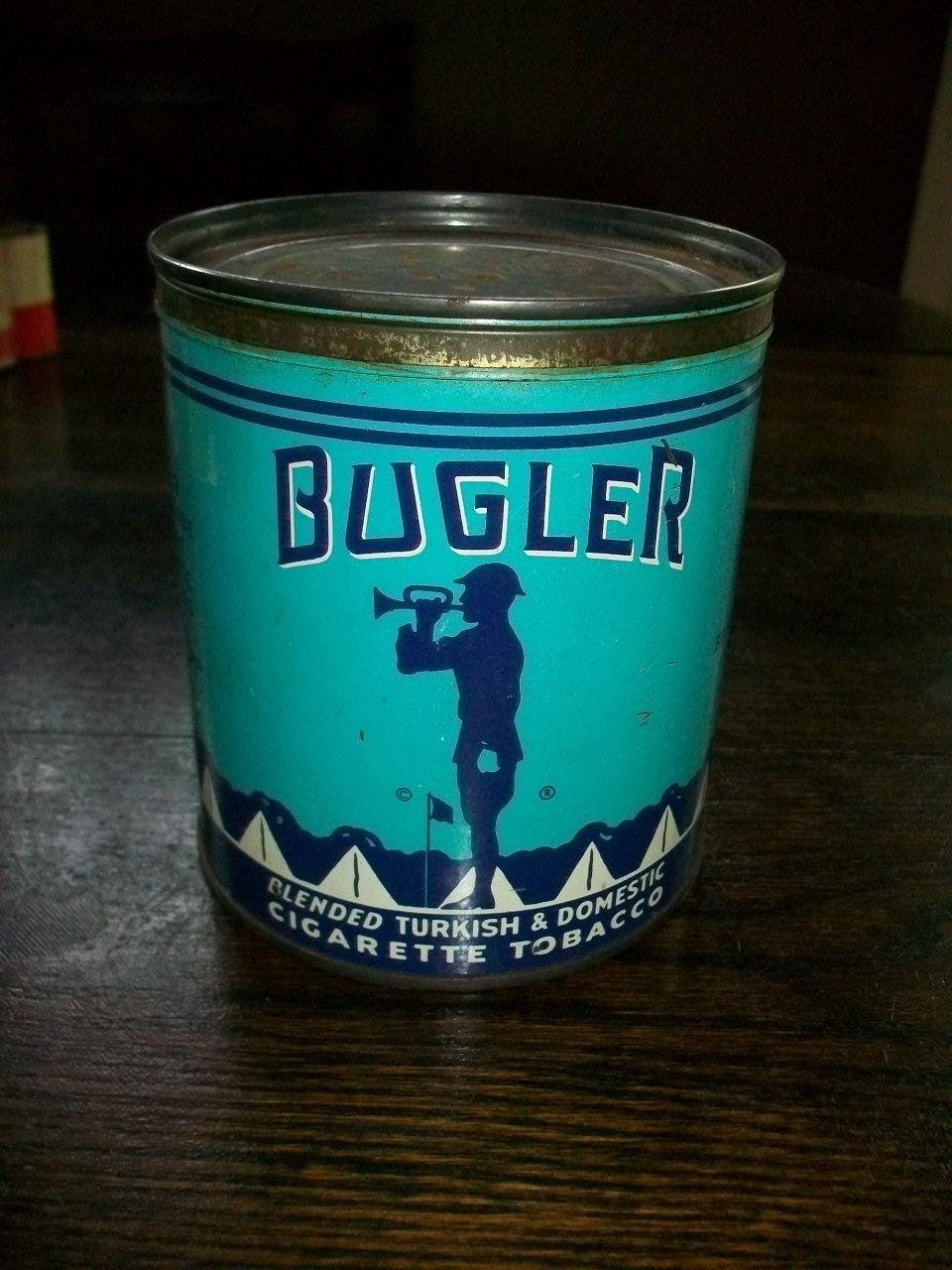 1950s Vintage Bugler Tobacco Tin