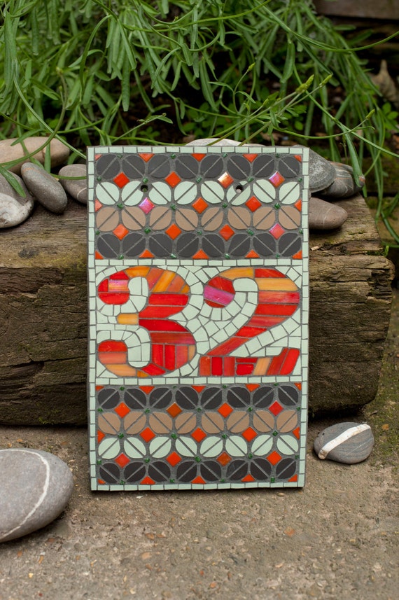 Mosaic house number Template 1