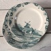 Set of 3 very OLD Beautiful French Terre de fer Plates - Pattern DELFT SHABBY Chic