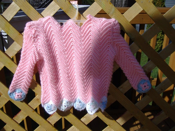 Toddler girl's sweater Pattern #704 - Ripples and Granny Squares ...