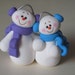 Polymer Clay Snowman Couple Figurine