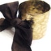 Handmade brass bracelet with brown silk ribbon-ready to ship