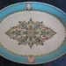 enameled serving dish in turquoise and gold handmade by steinboeck austria