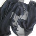 dark blue/black silk chiffon scarf - partly woven