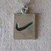 nike pendant, vintage nike sterling silver pendant- on silver tone necklace, sports jewelry, olympic games