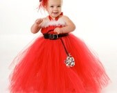 READY TO SHIP: Tutu Dress - Red - Christmas Holiday - Santa Sweetie - 18 Month to 2 Toddler Girl - Cutie Patootie Designz Il_170x135