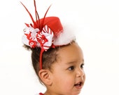 Christmas Crush Mini Top Hat Headband - Holiday - Red & White: Fits Toddler to Adult - Cutie Patootie Designz Il_170x135