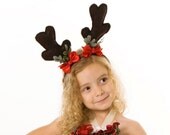 READY TO SHIP: Blitzen Beauty Antler Headband - Brown - Christmas Holiday - Fits toddler to adult - Cutie Patootie Designz Il_170x135